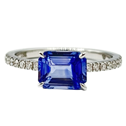 18KW Blue Sapphire Keeley Ring