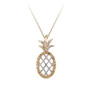 14K Sapphire Pineapple Pendant (Medium)
