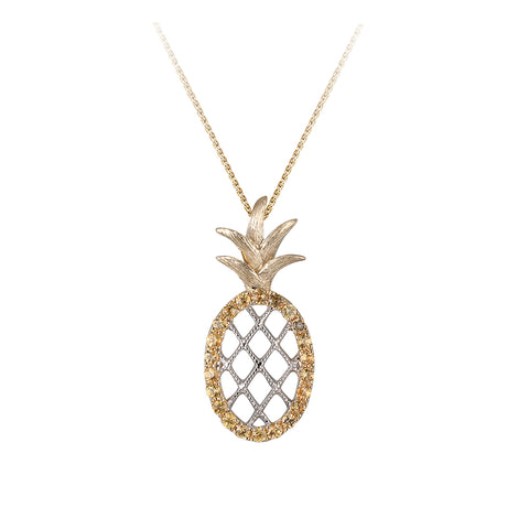 14K Sapphire Pineapple Pendant (Medium)