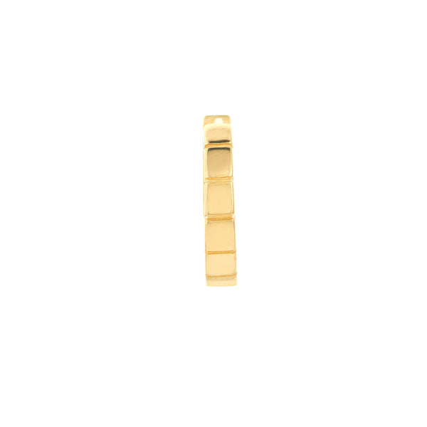 14K Yellow Gold Square Pattern Huggie Hoops