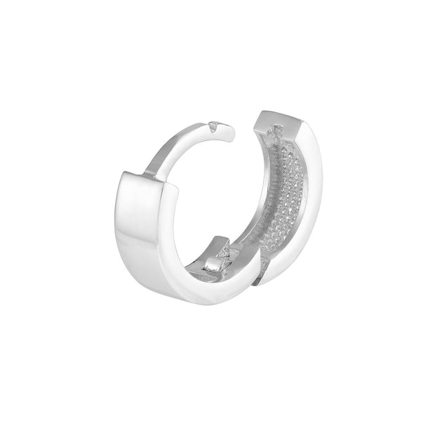 14K White Gold Small Huggie Hoops