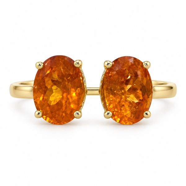 18KY Natural Fanta Garnet Ring