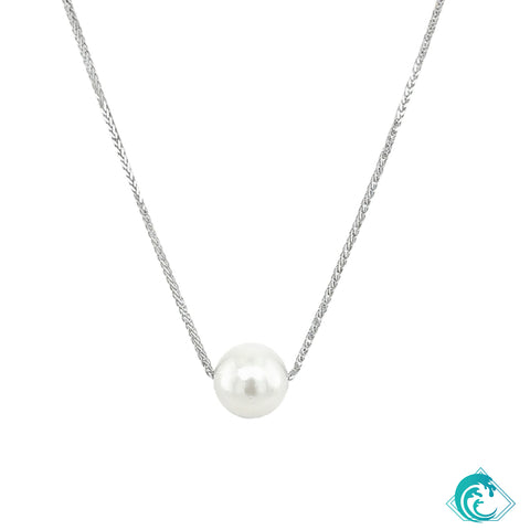 18K White Gold Australian South Sea Pearl Floater