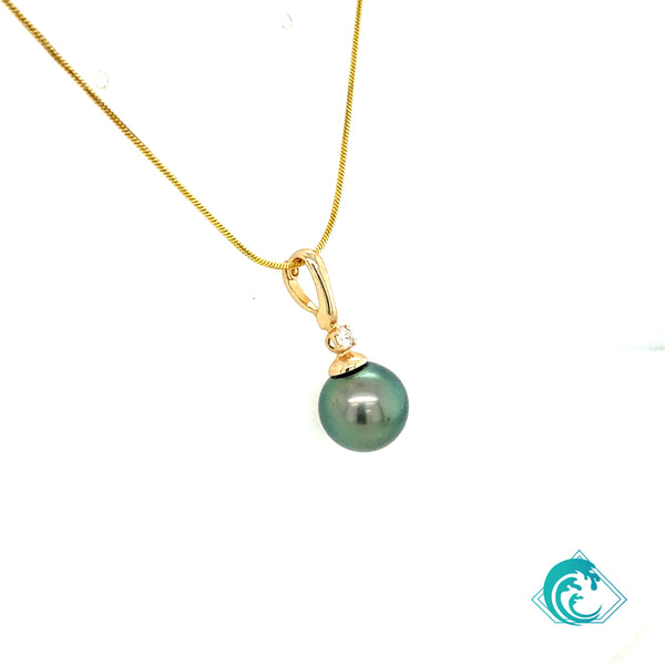 14KY Tahitian Pearl Maluhia Enhancer Pendant