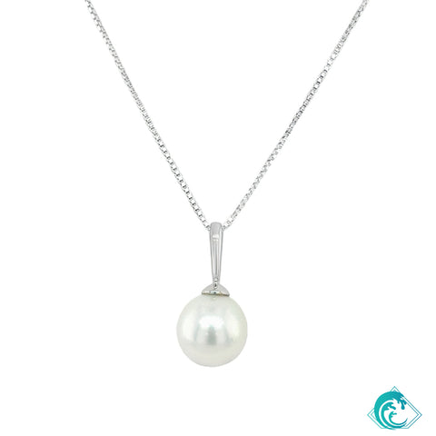 14KW Australian White South Sea Pearl Enhancer Pendant