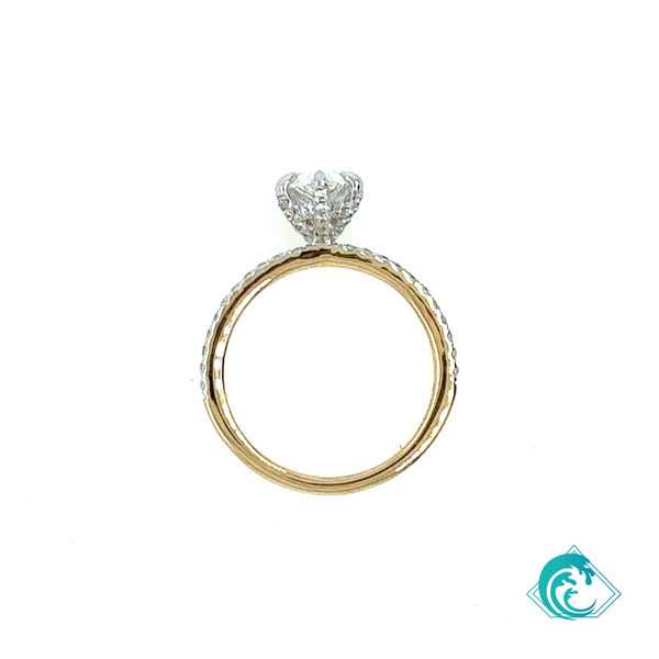 14K Sustainable Pear Shape Diamond Engagement Ring