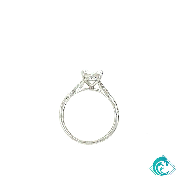 14KW Lab Grown Oval Diamond Twist Engagement Set