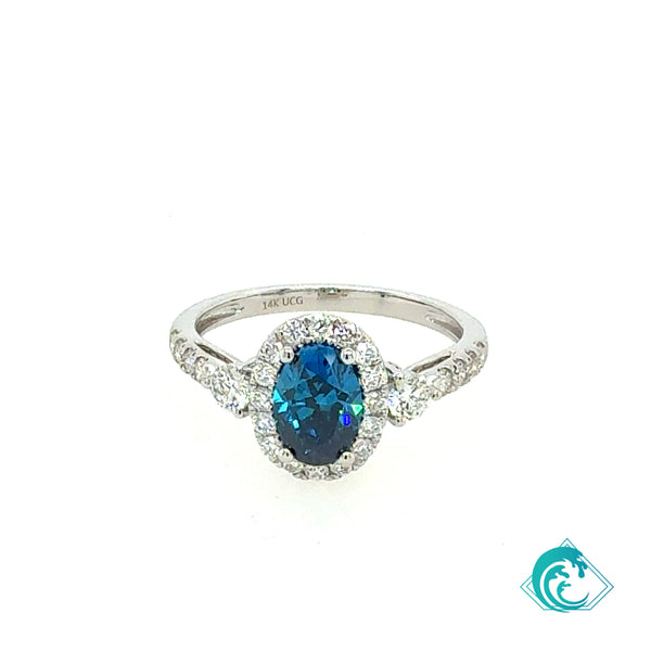 14KW Blue Diamond Oriana Ring