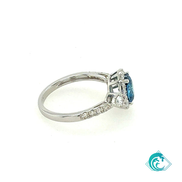 14KW Blue Diamond Oriana Ring