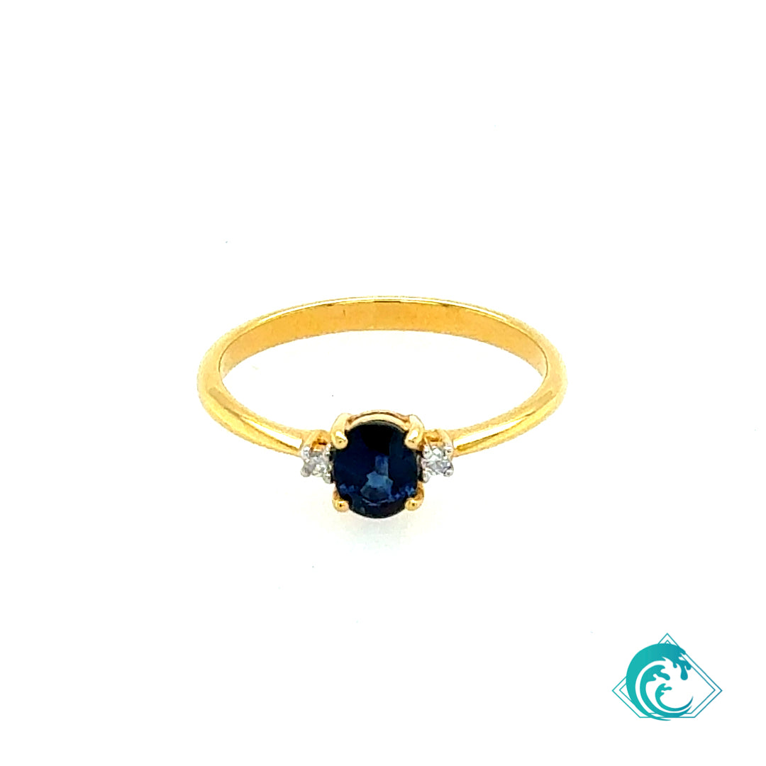 14KY Sweetheart Blue Sapphire Ring