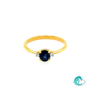 14KY Sweetheart Blue Sapphire Ring