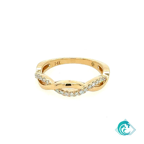 14KY Diamond Twist Band
