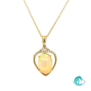 14KY Ethiopian Opal Talia Pendant