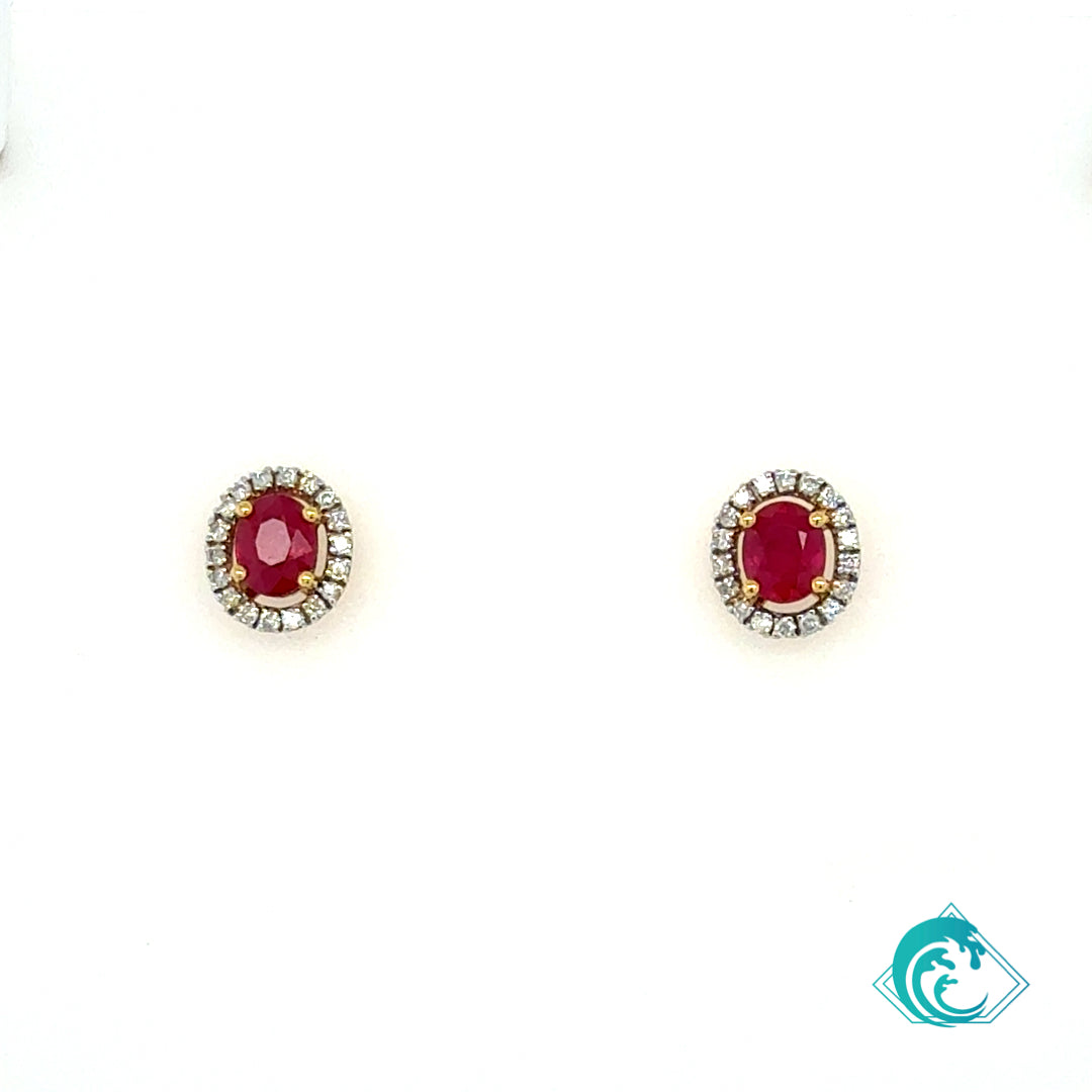 14KY Ruby Stud Earrings