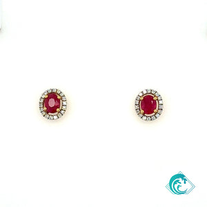 14KY Ruby Stud Earrings