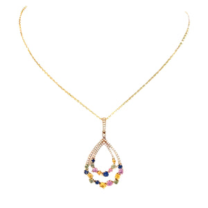 18KR Multi Color Sapphire Pendant