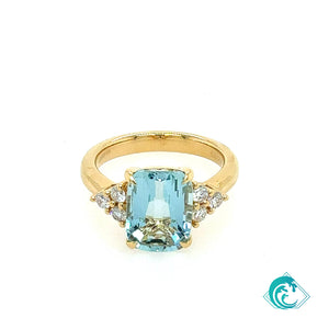 18KY Aquamarine Annabelle Ring