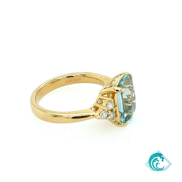 18KY Aquamarine Annabelle Ring