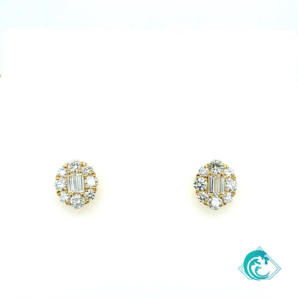 18KY Hulali Diamond Stud Earrings