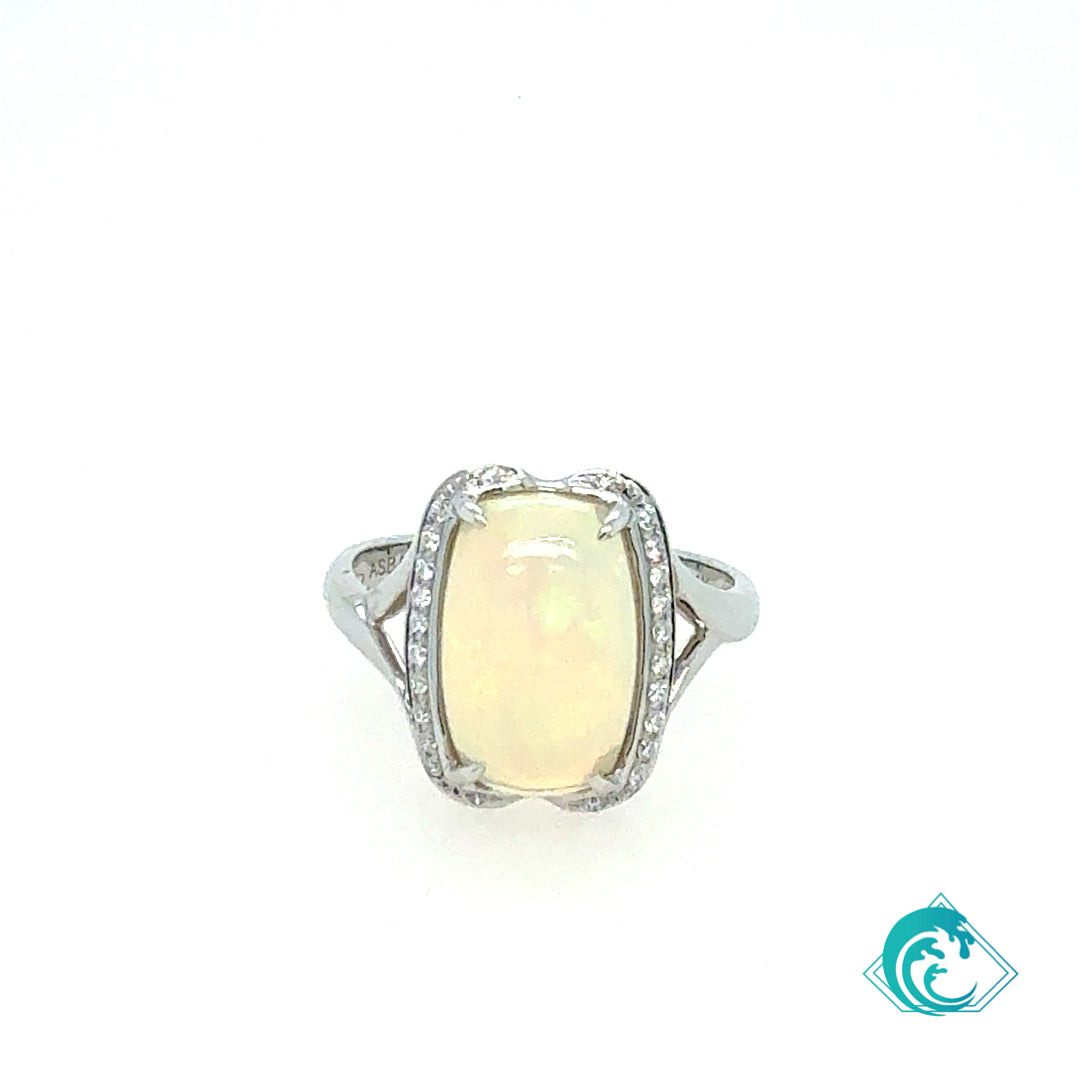 14KW Ethiopian Opal Diamond Xia Ring