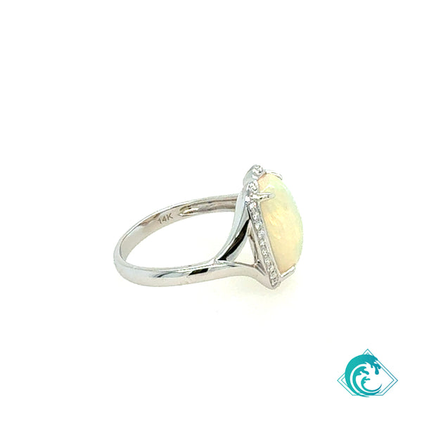 14KW Ethiopian Opal Diamond Xia Ring