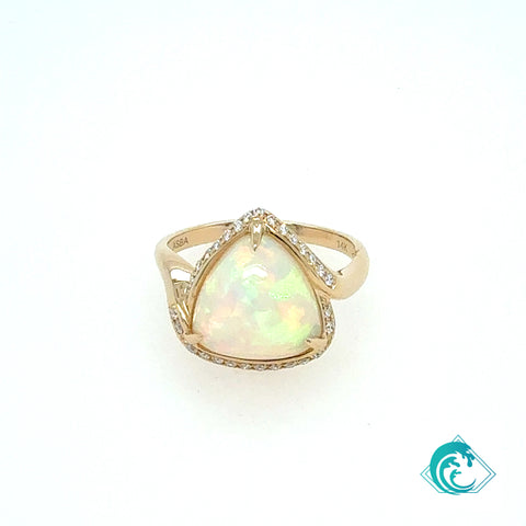 14KY Ethiopian Opal Diamond Sia Ring