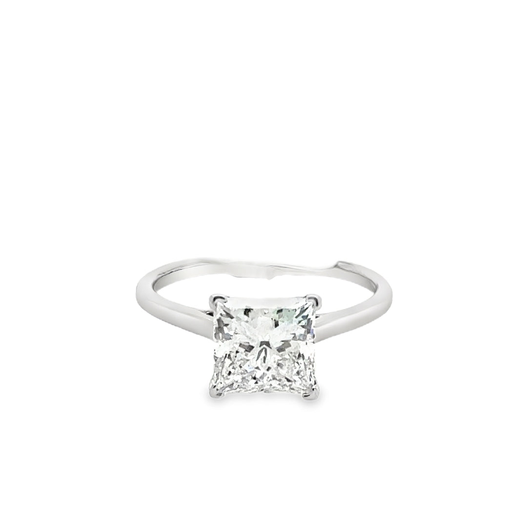 14K White Gold Sustainable Princess Cut Diamond Ring