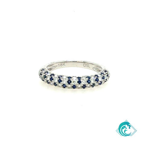 18KW Sapphire and Diamond Margo Band