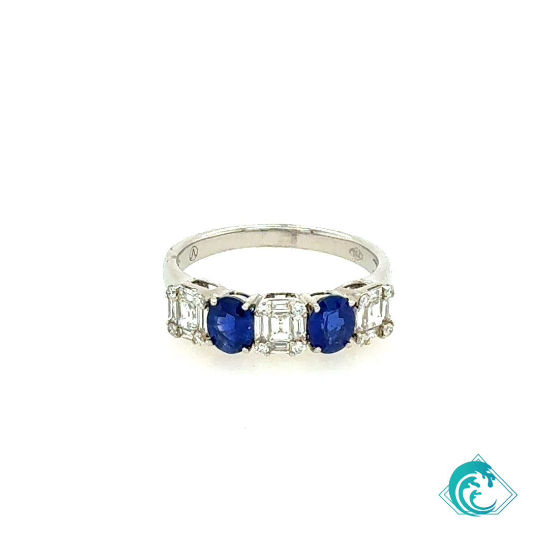 18KW Sapphire and Diamond Milo Band