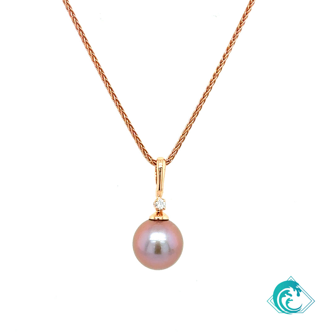 14KR Edison Pearl Elle Diamond Pendant