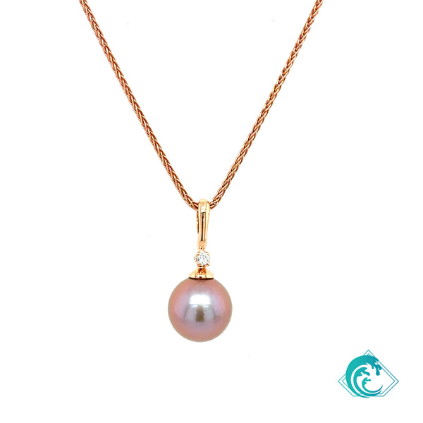 14KR Edison Pearl Elle Diamond Pendant