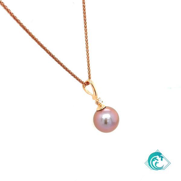 14KR Edison Pearl Elle Diamond Pendant