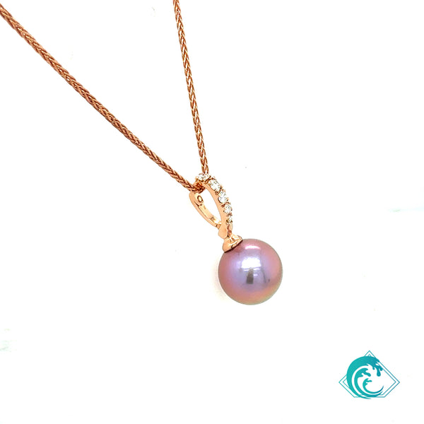 14KR Edison Pearl Julie Diamond Enhancer Pendant