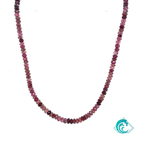 Rose Vermeil Pink Tourmaline Beaded Necklace