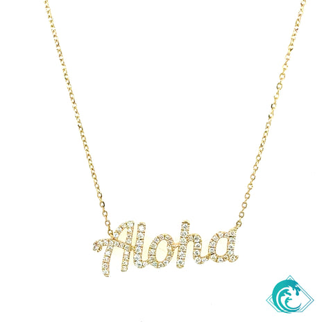 14KY Diamond Aloha Necklace