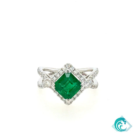 18KW Emerald Elana Ring