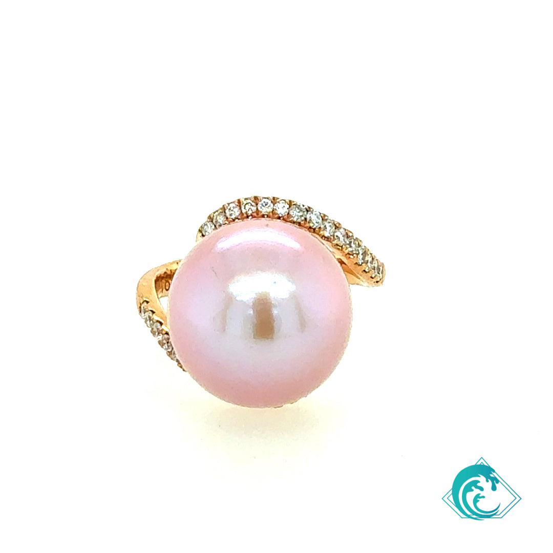 18KR Pink Edison Diamond Ring