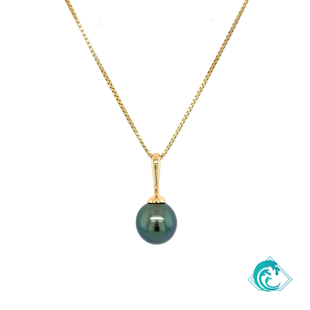 14KY Tahitian Peacock Pearl Pendant Enhancer