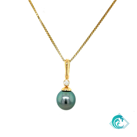 14KY Tahitian Pearl Petite Pendant Enhancer