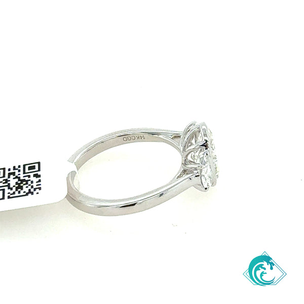 14KW Sustainable Bezel Oval Diamond Ring