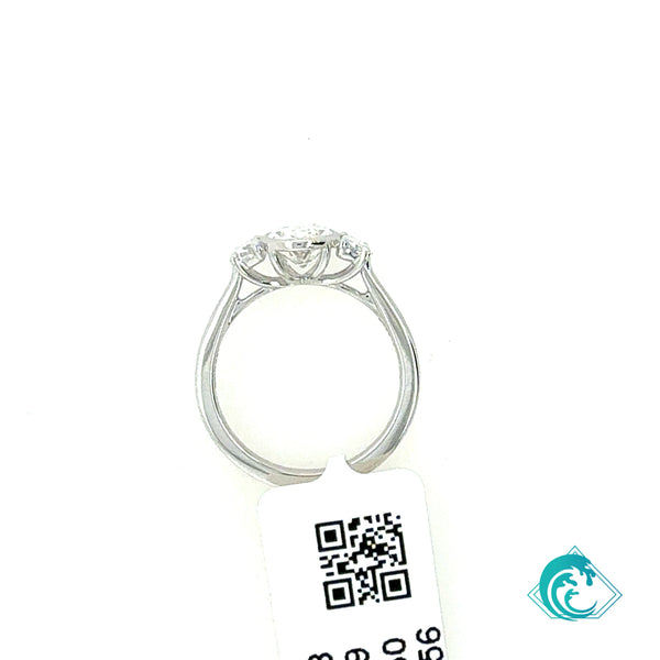 14KW Sustainable Bezel Oval Diamond Ring