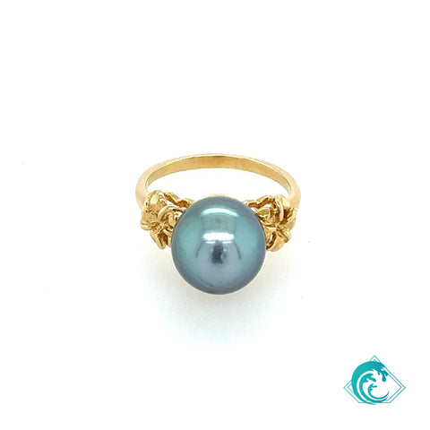 14KY Tahitian Plumeria Ring