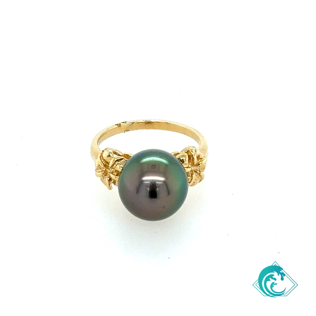 14KY Tahitian Plumeria Ring