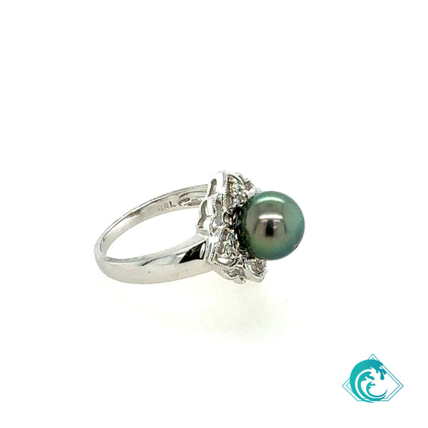 14KW Tahitian Pearl Tiana Ring