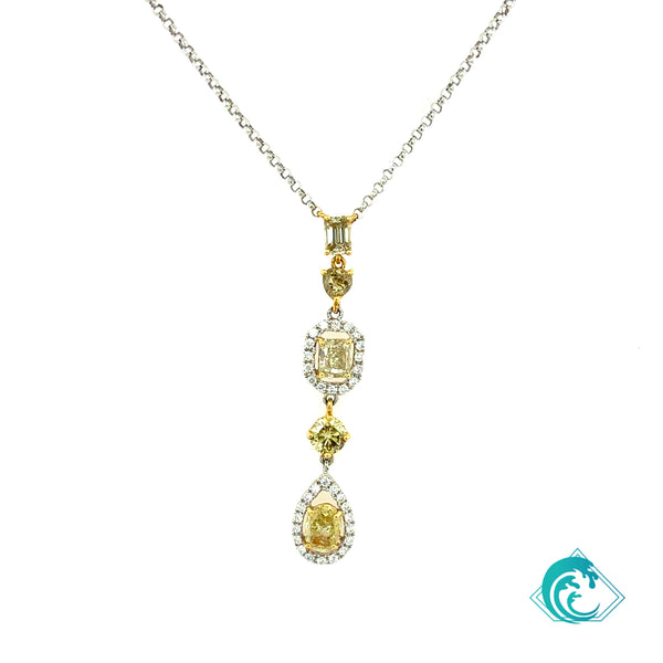 18KW Fancy Yellow Diamond Kula Necklace