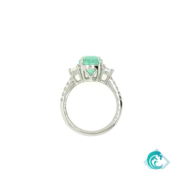 18KW Natural Paraiba Tourmaline Cadillac Ring