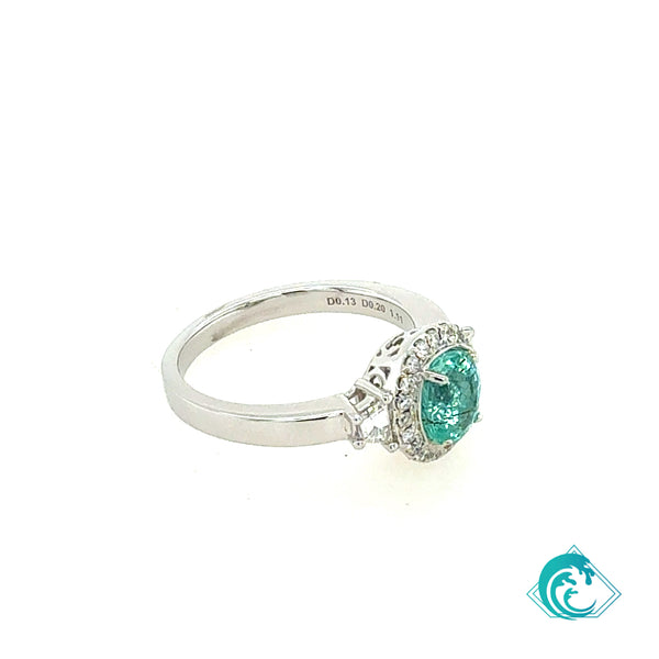 18KW Paraiba Tourmaline Oval Ring