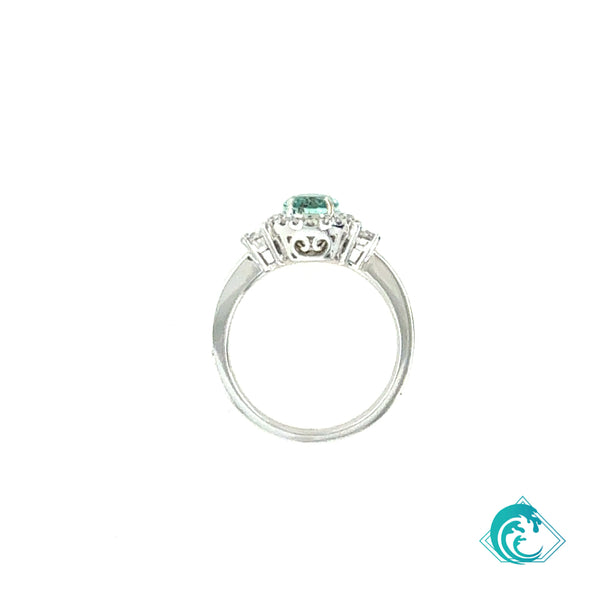 18KW Paraiba Tourmaline Oval Ring