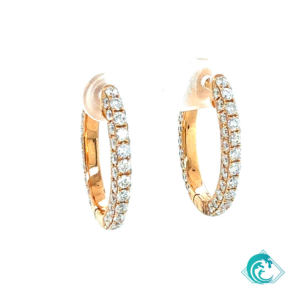 18KR Kayla Diamond Hoop Earrings