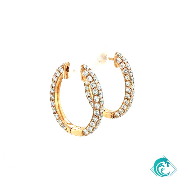 18KR Kayla Diamond Hoop Earrings